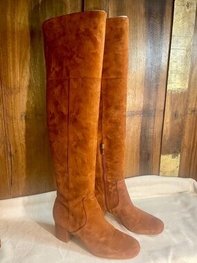 Sam Edelman Over-the-Knee Suede Boots in Cognac